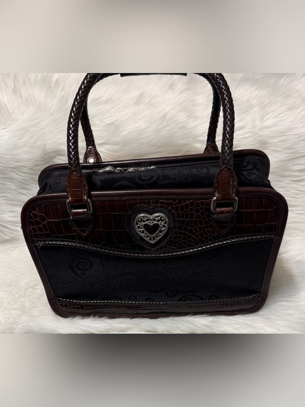 Brighton Vintage Discontinued Lansky Travel Cosmetic Heart Accent Bag - Picture 2 of 14